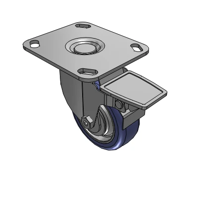 2 Series Casters Top Plate Swivel Caster with 3.5 in x 1.25 in HydroTech Wheel and Precision Ball Bearing