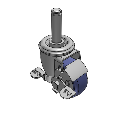 2 Series Casters Grip Ring Stem Caster with 3 in x 1.25 in HydroTech Wheel and Precision Ball Bearing