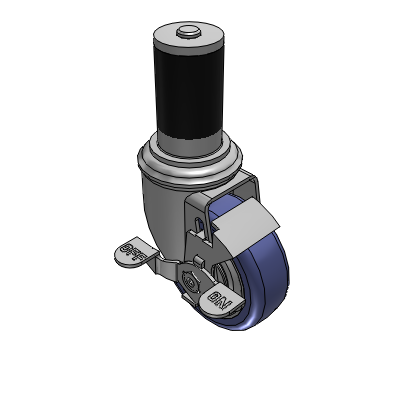 2 Series Casters Expanding Adapter Stem Caster with 3.5 in x 1.25 in HydroTech Wheel and Precision Ball Bearing