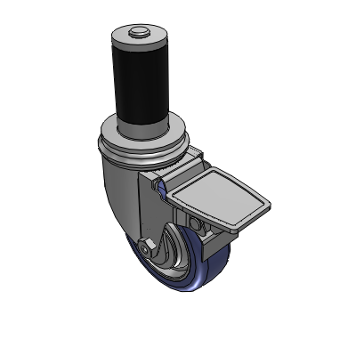 2 Series Casters Expanding Adapter Stem Caster with 3.5 in x 1.25 in HydroTech Wheel and Precision Ball Bearing