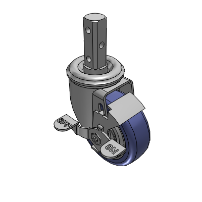 2 Series Casters Square Stem Swivel Caster with 3.5 in x 1.25 in HydroTech Wheel and Precision Ball Bearing