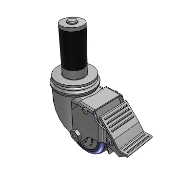 2 Series Casters Expanding Adapter Stem Caster with 3 in x 1.25 in HydroTech Wheel and Precision Ball Bearing