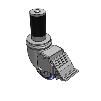 2 Series Casters Expanding Adapter Stem Caster with 3 in x 1.25 in HydroTech Wheel and Precision Ball Bearing