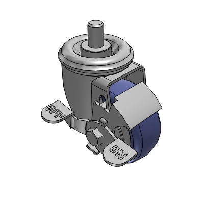 2 Series Casters Threaded Stem Caster with 3 in x 1.25 in HydroTech Wheel and Precision Ball Bearing