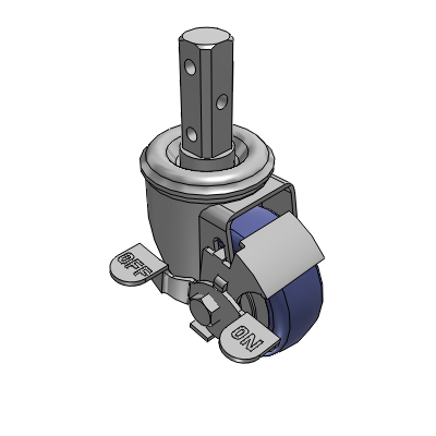 2 Series Casters Square Stem Swivel Caster with 3 in x 1.25 in HydroTech Wheel and Precision Ball Bearing
