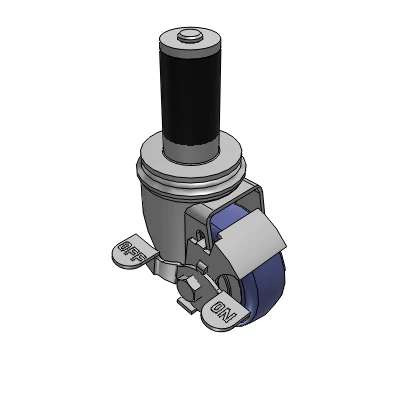 2 Series Casters Expanding Adapter Stem Caster with 3 in x 1.25 in HydroTech Wheel and Precision Ball Bearing