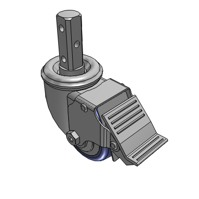 2 Series Casters Square Stem Swivel Caster with 3 in x 1.25 in HydroTech Wheel and Precision Ball Bearing