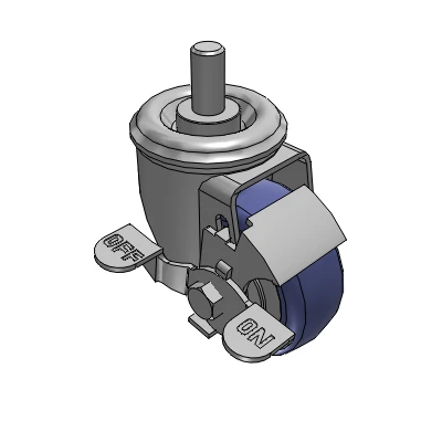 2 Series Casters Threaded Stem Caster with 3 in x 1.25 in HydroTech Wheel and Precision Ball Bearing