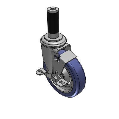 2 Series Casters Expanding Adapter Stem Caster with 5 in x 1.25 in HydroTech Wheel and Precision Ball Bearing