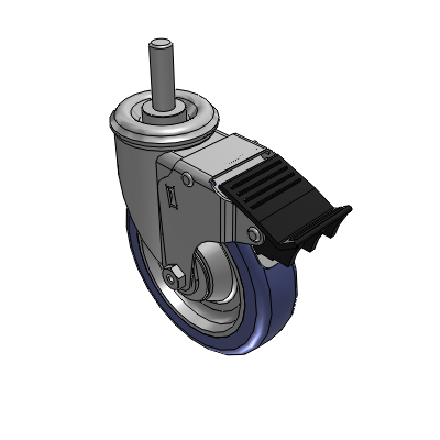 2 Series Casters Threaded Stem Caster with 5 in x 1.25 in HydroTech Wheel and Precision Ball Bearing