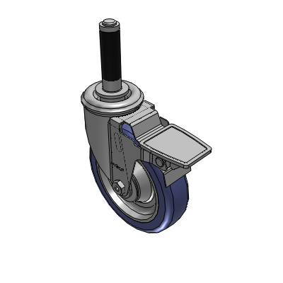 2 Series Casters Expanding Adapter Stem Caster with 5 in x 1.25 in HydroTech Wheel and Precision Ball Bearing