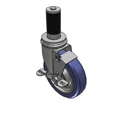2 Series Casters Expanding Adapter Stem Caster with 5 in x 1.25 in HydroTech Wheel and Precision Ball Bearing