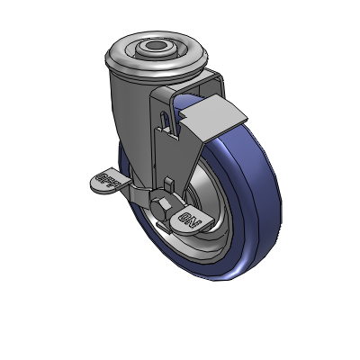 2 Series Casters Modular Stem Caster with 5 in x 1.25 in HydroTech Wheel and Precision Ball Bearing