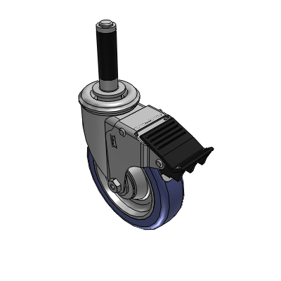 2 Series Casters Expanding Adapter Stem Caster with 5 in x 1.25 in HydroTech Wheel and Precision Ball Bearing