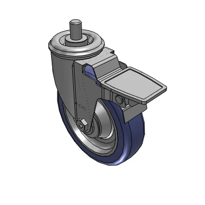 2 Series Casters Threaded Stem Caster with 5 in x 1.25 in HydroTech Wheel and Precision Ball Bearing