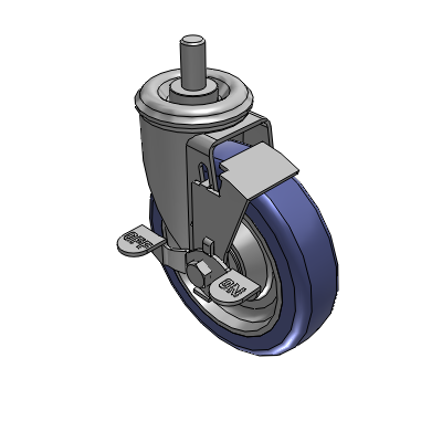2 Series Casters Threaded Stem Caster with 5 in x 1.25 in HydroTech Wheel and Precision Ball Bearing