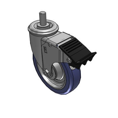 2 Series Casters Threaded Stem Caster with 5 in x 1.25 in HydroTech Wheel and Precision Ball Bearing