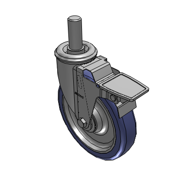 2 Series Casters Threaded Stem Caster with 6 in x 1.25 in HydroTech Wheel and Precision Ball Bearing