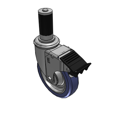 2 Series Casters Expanding Adapter Stem Caster with 5 in x 1.25 in HydroTech Wheel and Precision Ball Bearing