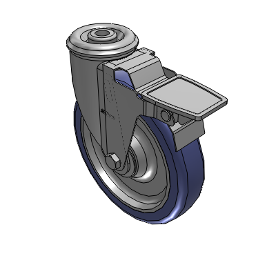 2 Series Casters Modular Stem Caster with 6 in x 1.25 in HydroTech Wheel and Precision Ball Bearing