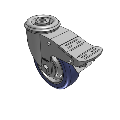 2 Series Casters Modular Stem Caster with 4 in x 1.25 in HydroTech Wheel and Precision Ball Bearing