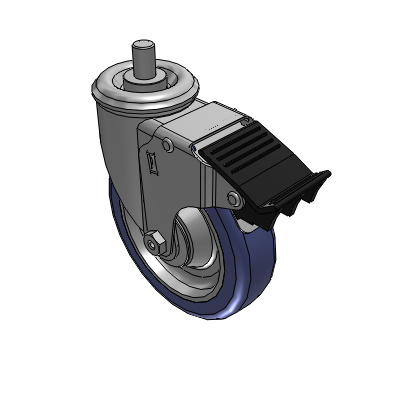 2 Series Casters Threaded Stem Caster with 5 in x 1.25 in HydroTech Wheel and Precision Ball Bearing