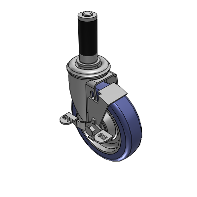 2 Series Casters Expanding Adapter Stem Caster with 5 in x 1.25 in HydroTech Wheel and Precision Ball Bearing