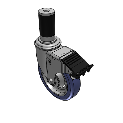 2 Series Casters Expanding Adapter Stem Caster with 5 in x 1.25 in HydroTech Wheel and Precision Ball Bearing