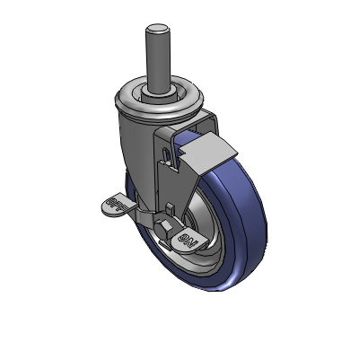 2 Series Casters Threaded Stem Caster with 5 in x 1.25 in HydroTech Wheel and Precision Ball Bearing
