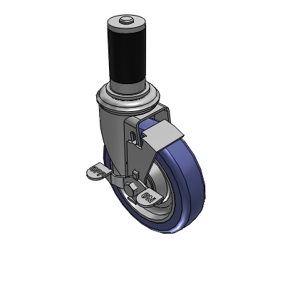 2 Series Casters Expanding Adapter Stem Caster with 5 in x 1.25 in HydroTech Wheel and Precision Ball Bearing