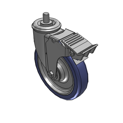 2 Series Casters Threaded Stem Caster with 6 in x 1.25 in HydroTech Wheel and Precision Ball Bearing