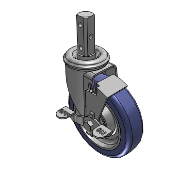 2 Series Casters Square Stem Swivel Caster with 5 in x 1.25 in HydroTech Wheel and Precision Ball Bearing