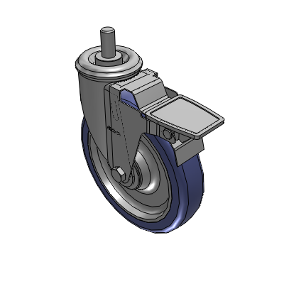 2 Series Casters Threaded Stem Caster with 6 in x 1.25 in HydroTech Wheel and Precision Ball Bearing
