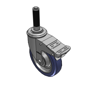 2 Series Casters Expanding Adapter Stem Caster with 5 in x 1.25 in HydroTech Wheel and Precision Ball Bearing