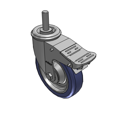 2 Series Casters Threaded Stem Caster with 5 in x 1.25 in HydroTech Wheel and Precision Ball Bearing