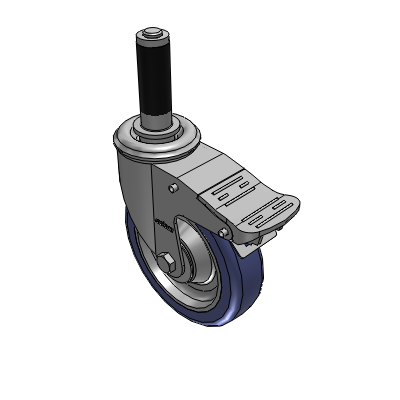 2 Series Casters Expanding Adapter Stem Caster with 5 in x 1.25 in HydroTech Wheel and Precision Ball Bearing