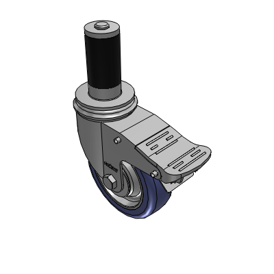 2 Series Casters Expanding Adapter Stem Caster with 4 in x 1.25 in HydroTech Wheel and Precision Ball Bearing