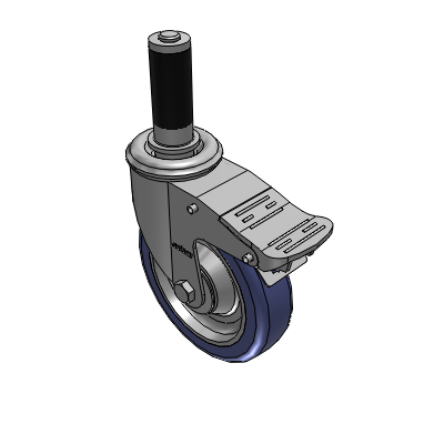 2 Series Casters Expanding Adapter Stem Caster with 5 in x 1.25 in HydroTech Wheel and Precision Ball Bearing