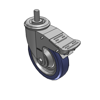 2 Series Casters Threaded Stem Caster with 5 in x 1.25 in HydroTech Wheel and Precision Ball Bearing