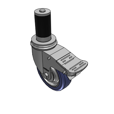 2 Series Casters Expanding Adapter Stem Caster with 4 in x 1.25 in HydroTech Wheel and Precision Ball Bearing