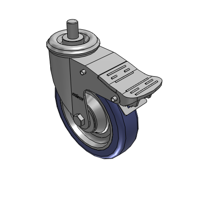 2 Series Casters Threaded Stem Caster with 5 in x 1.25 in HydroTech Wheel and Precision Ball Bearing