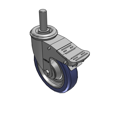 2 Series Casters Threaded Stem Caster with 5 in x 1.25 in HydroTech Wheel and Precision Ball Bearing