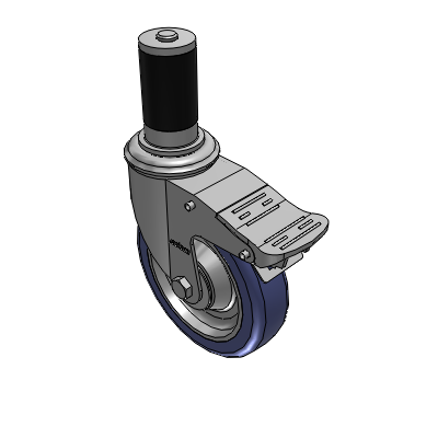 2 Series Casters Expanding Adapter Stem Caster with 5 in x 1.25 in HydroTech Wheel and Precision Ball Bearing