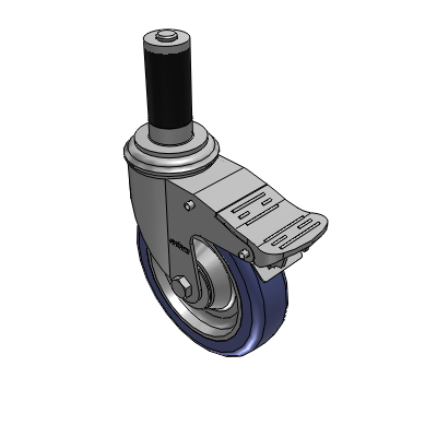 2 Series Casters Expanding Adapter Stem Caster with 5 in x 1.25 in HydroTech Wheel and Precision Ball Bearing