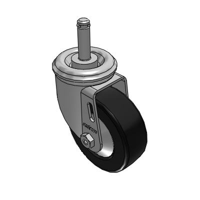 2 Series Casters Grip Ring Stem Caster with 3.5 x 1.25 Polyolefin Wheel