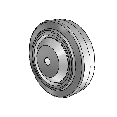 Performa Rubber Flat Gray Tread Polyolefin 3 x 0.875 Wheel with Delrin Bearing