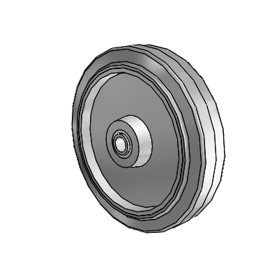 Performa Rubber Flat Gray Tread Polyolefin 4 x 0.875 Wheel with Delrin Bearing