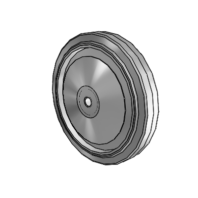 Performa Rubber Flat Gray Tread Polyolefin 5 x 0.875 Wheel with Delrin Bearing