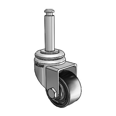 7/8" Wide Casters: Series 1 | Colson Grip Ring Stem up to 75 lbs Zinc Swivel Caster with 1.625 x 0.8750 Black Polyolefin Wheel