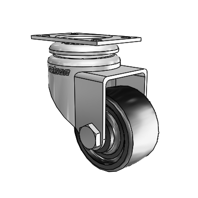 7/8" Wide Casters: Series 1 | Colson Small Top Plate Swivel Caster up to 75 lbs Zinc with 1.625 x 0.8750 Black Polyolefin Wheel
